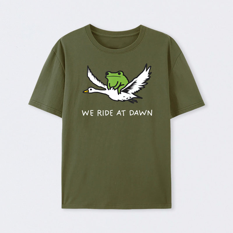 We Ride At Dawn Frog Frogcore Minimal T-Shirt