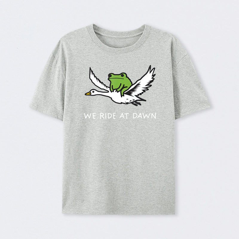 We Ride At Dawn Frog Frogcore Minimal T-Shirt