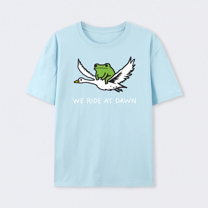 We Ride At Dawn Frog Frogcore Minimal T-Shirt
