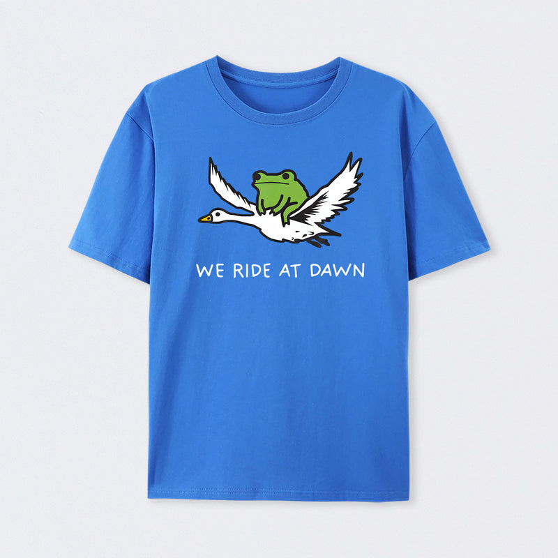 We Ride At Dawn Frog Frogcore Minimal T-Shirt