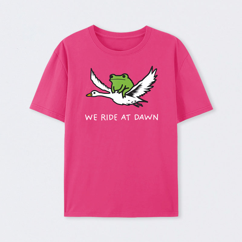We Ride At Dawn Frog Frogcore Minimal T-Shirt