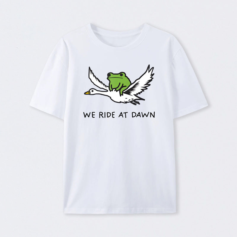 We Ride At Dawn Frog Frogcore Minimal T-Shirt
