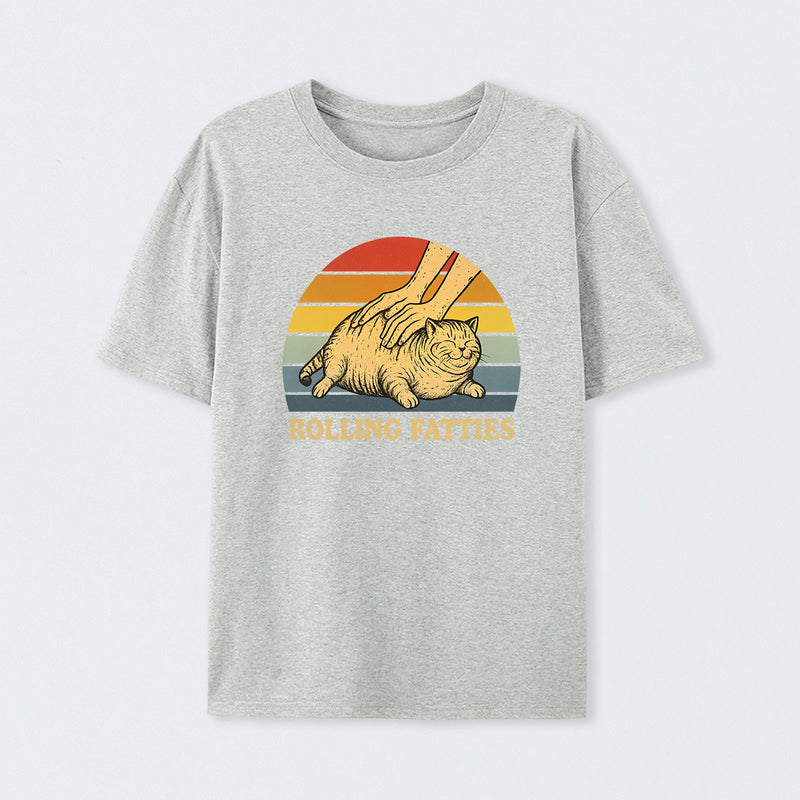 Cat Rolling Fatties Funny T-Shirt