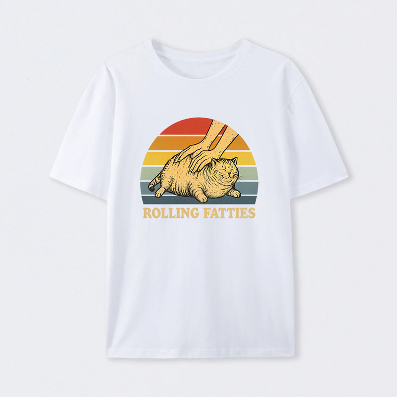 Cat Rolling Fatties Funny T-Shirt