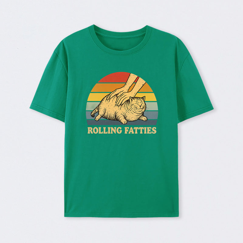 Cat Rolling Fatties Funny T-Shirt