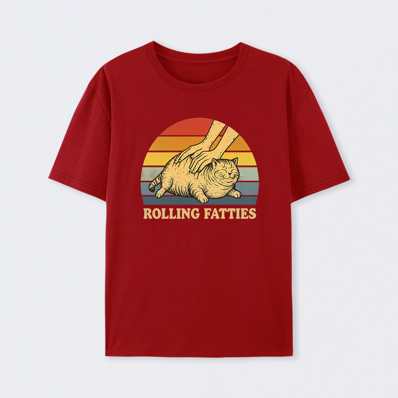 Cat Rolling Fatties Funny T-Shirt