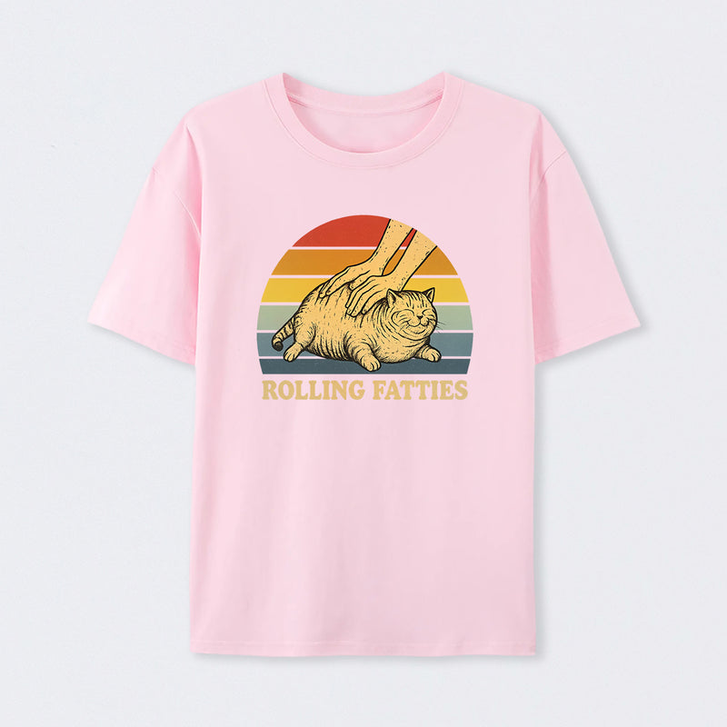 Cat Rolling Fatties Funny T-Shirt