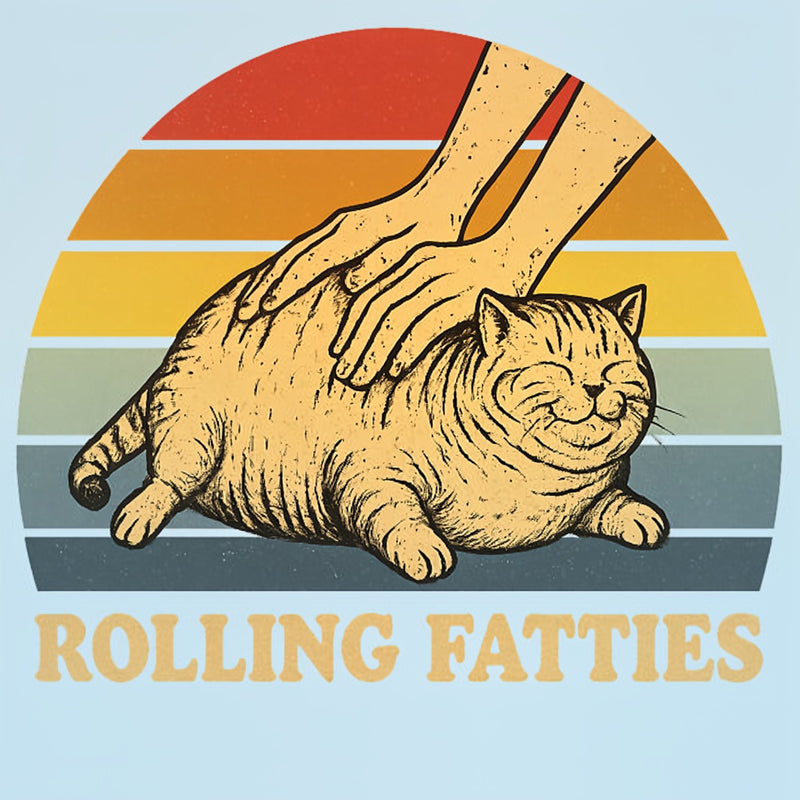 Cat Rolling Fatties Funny T-Shirt