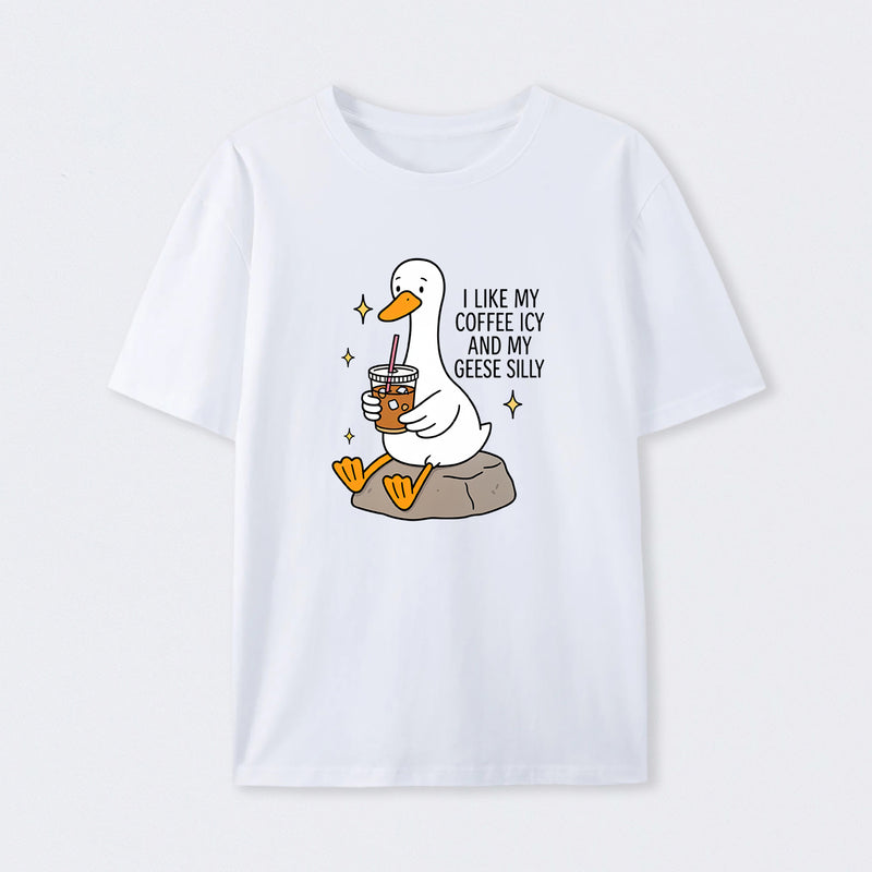 Silly Goose Iced Coffee Design T-Shirt