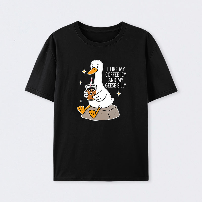 Silly Goose Iced Coffee Design T-Shirt