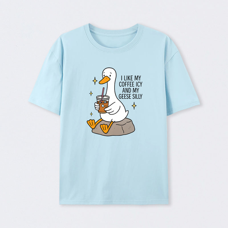 Silly Goose Iced Coffee Design T-Shirt