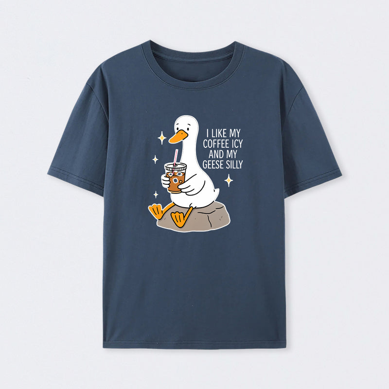 Silly Goose Iced Coffee Design T-Shirt