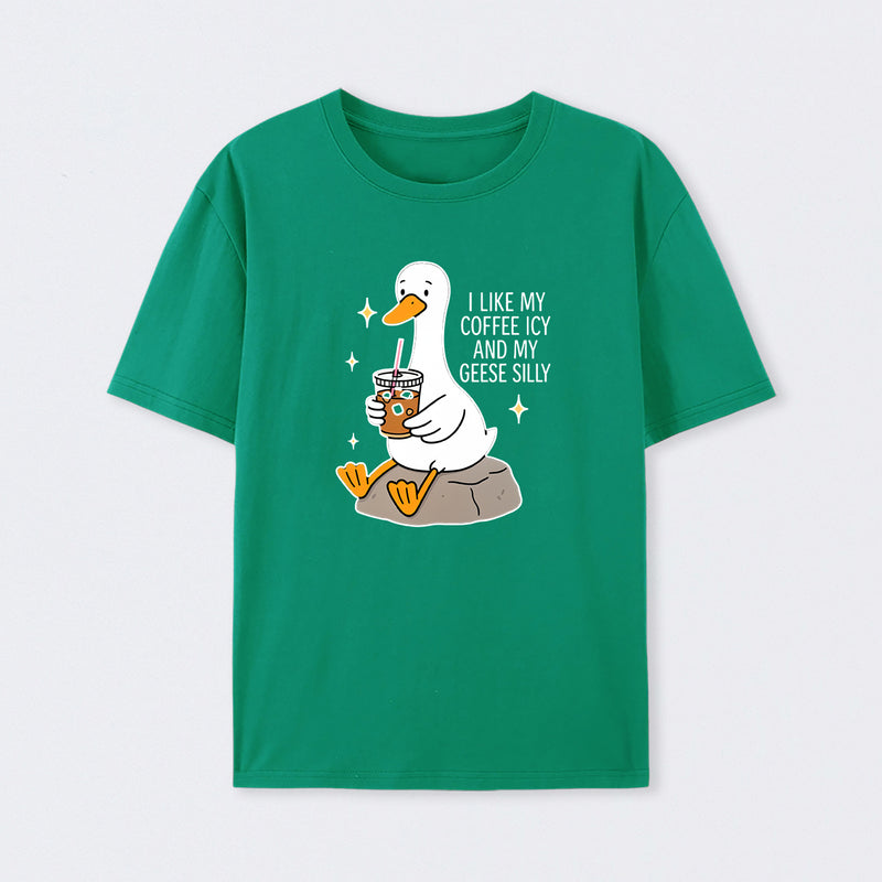 Silly Goose Iced Coffee Design T-Shirt