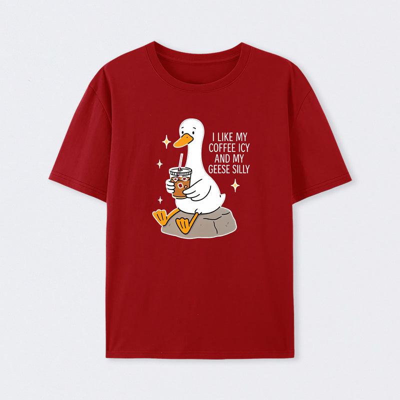 Silly Goose Iced Coffee Design T-Shirt