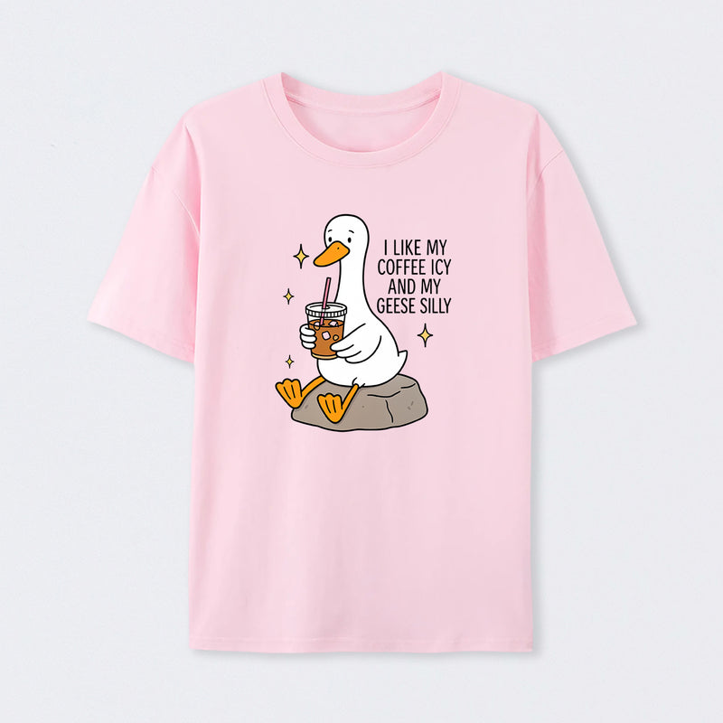 Silly Goose Iced Coffee Design T-Shirt