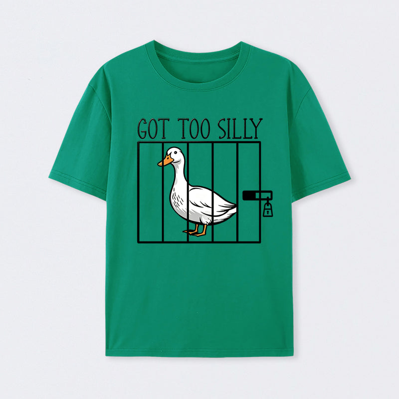 Silly Goose Behind Bars Got Too Silly T-Shirt