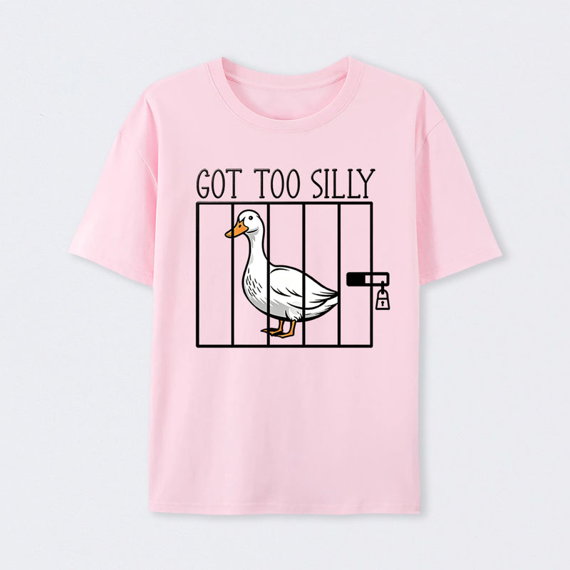 Silly Goose Behind Bars Got Too Silly T-Shirt
