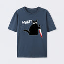 What Murderous Cat Holding Knife Funny Halloween Costume T-Shirt
