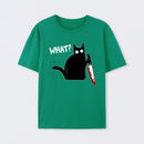 What Murderous Cat Holding Knife Funny Halloween Costume T-Shirt