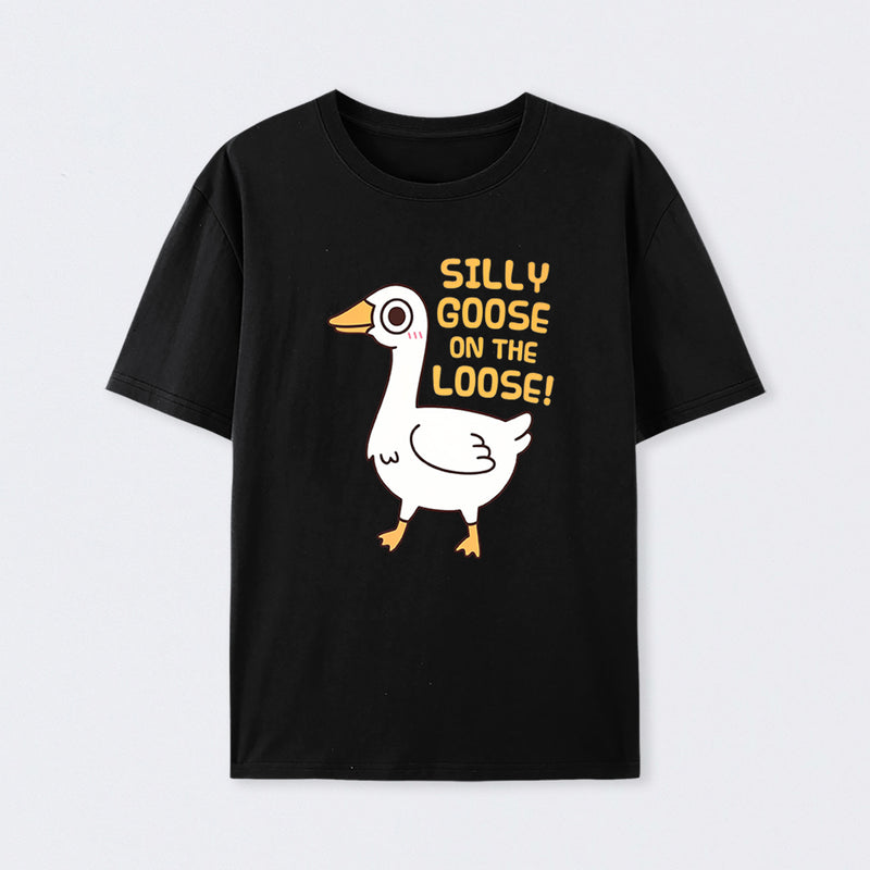 Cute Silly Goose On The Loose Funny Saying T-Shirt