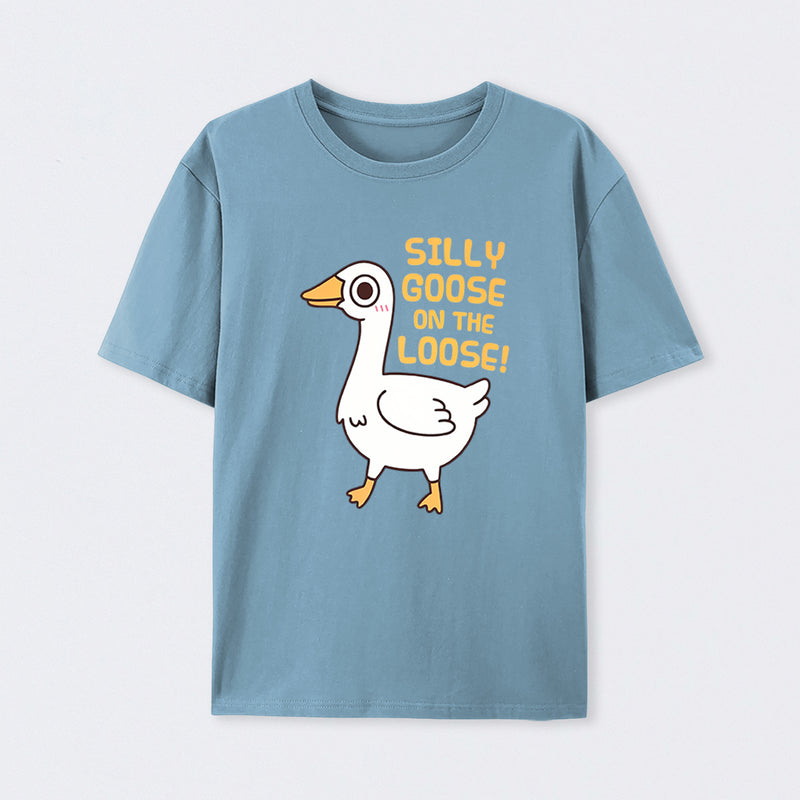 Cute Silly Goose On The Loose Funny Saying T-Shirt