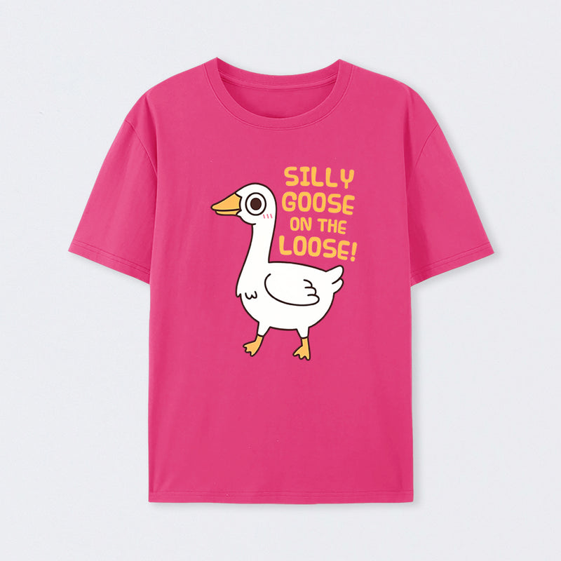 Cute Silly Goose On The Loose Funny Saying T-Shirt