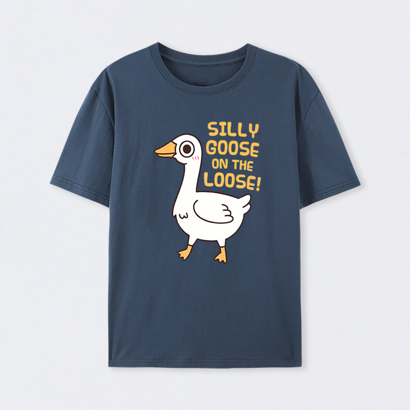 Cute Silly Goose On The Loose Funny Saying T-Shirt