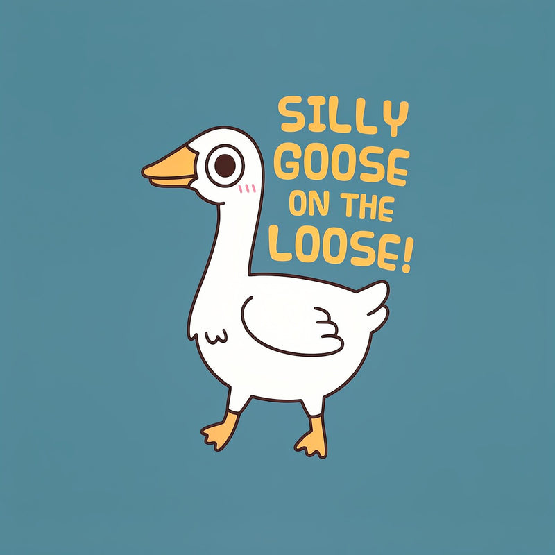 Cute Silly Goose On The Loose Funny Saying T-Shirt