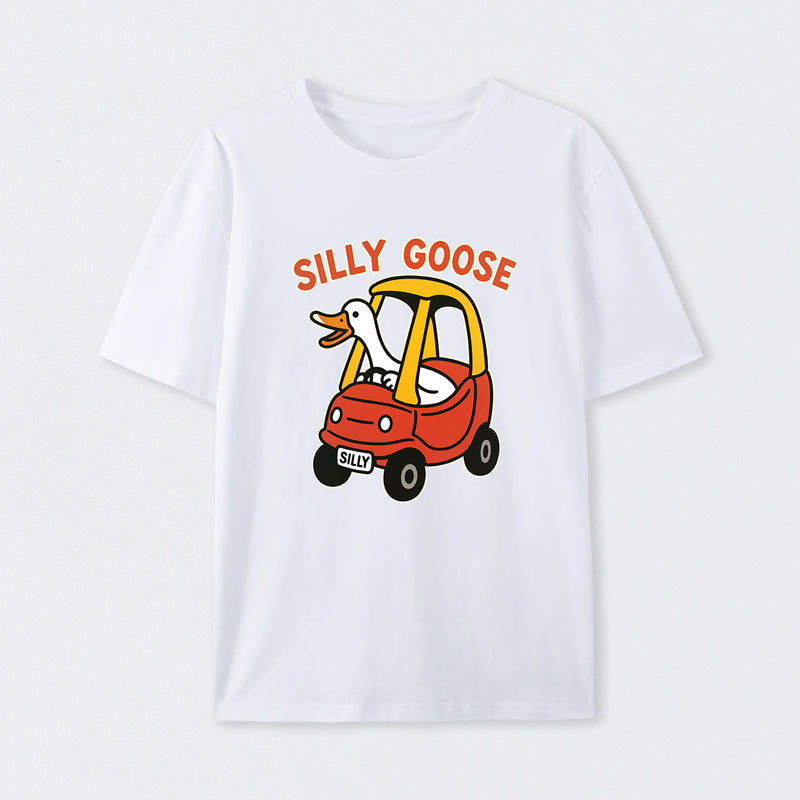 Silly Goose in a Cozy Coupe ¨C Funny Cartoon Design T-Shirt