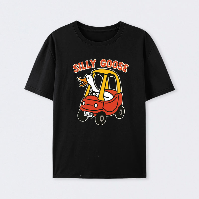 Silly Goose in a Cozy Coupe ¨C Funny Cartoon Design T-Shirt