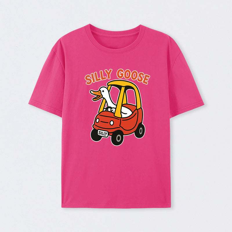Silly Goose in a Cozy Coupe ¨C Funny Cartoon Design T-Shirt