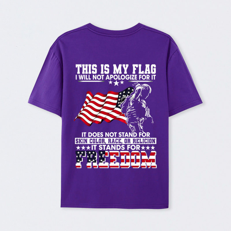 Soldier Silhouette USA Flag Patriotic T-Shirt