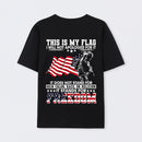 Soldier Silhouette USA Flag Patriotic T-Shirt