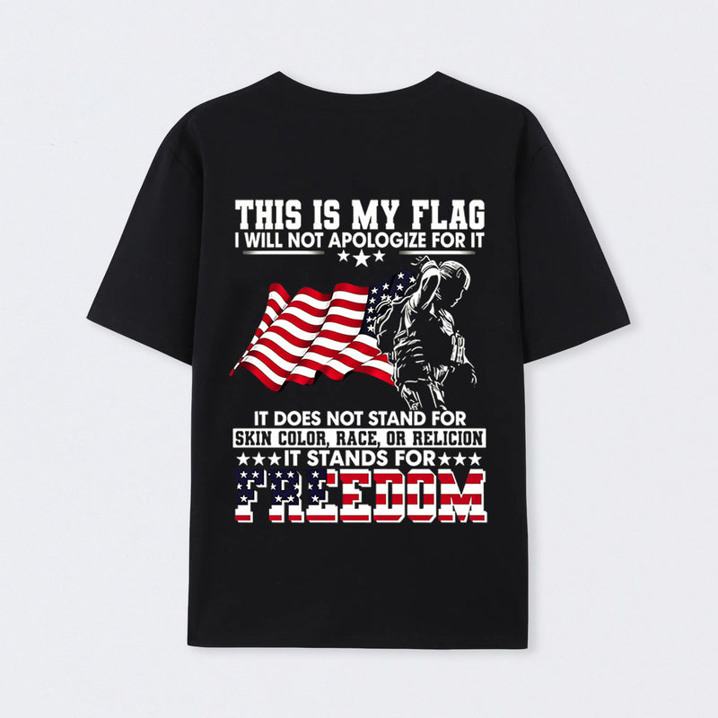 Soldier Silhouette USA Flag Patriotic T-Shirt