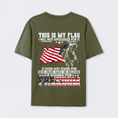 Soldier Silhouette USA Flag Patriotic T-Shirt