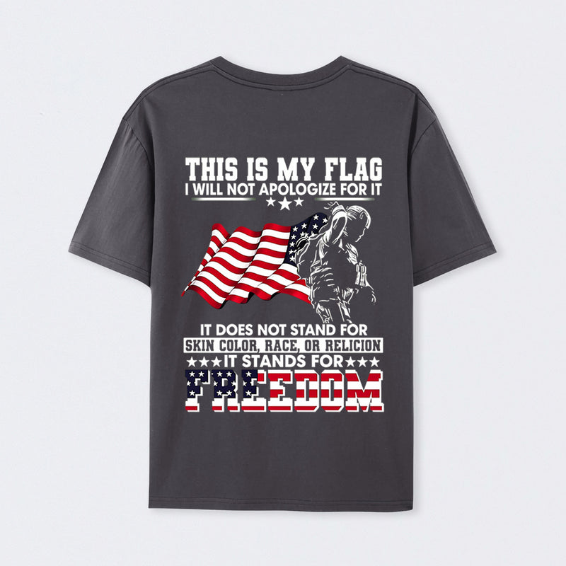 Soldier Silhouette USA Flag Patriotic T-Shirt