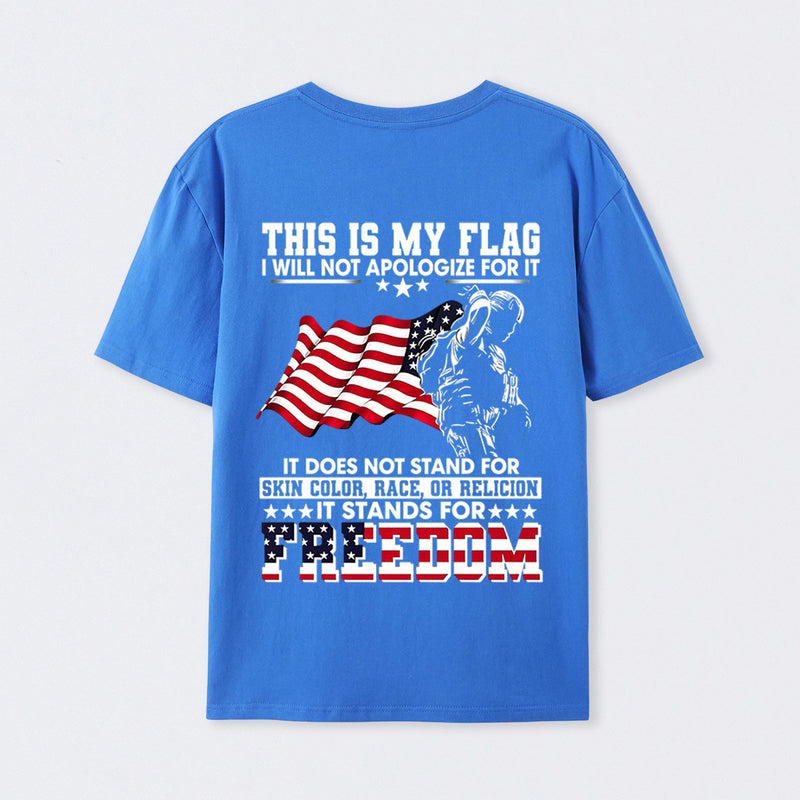 Soldier Silhouette USA Flag Patriotic T-Shirt