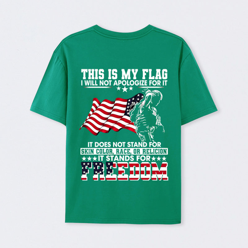 Soldier Silhouette USA Flag Patriotic T-Shirt