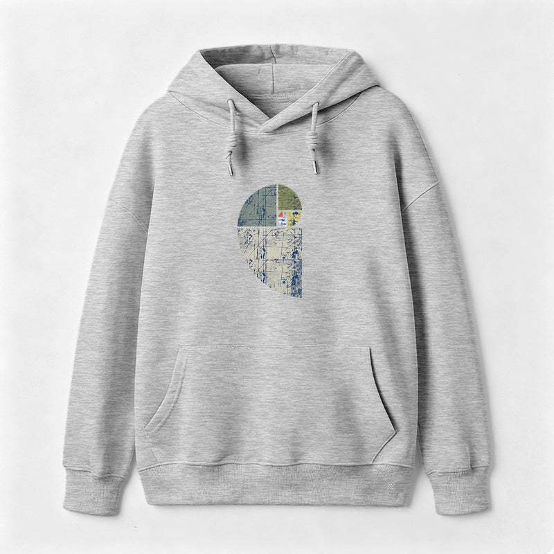 Distressed Fibonacci Spiral Graphic Hoodie