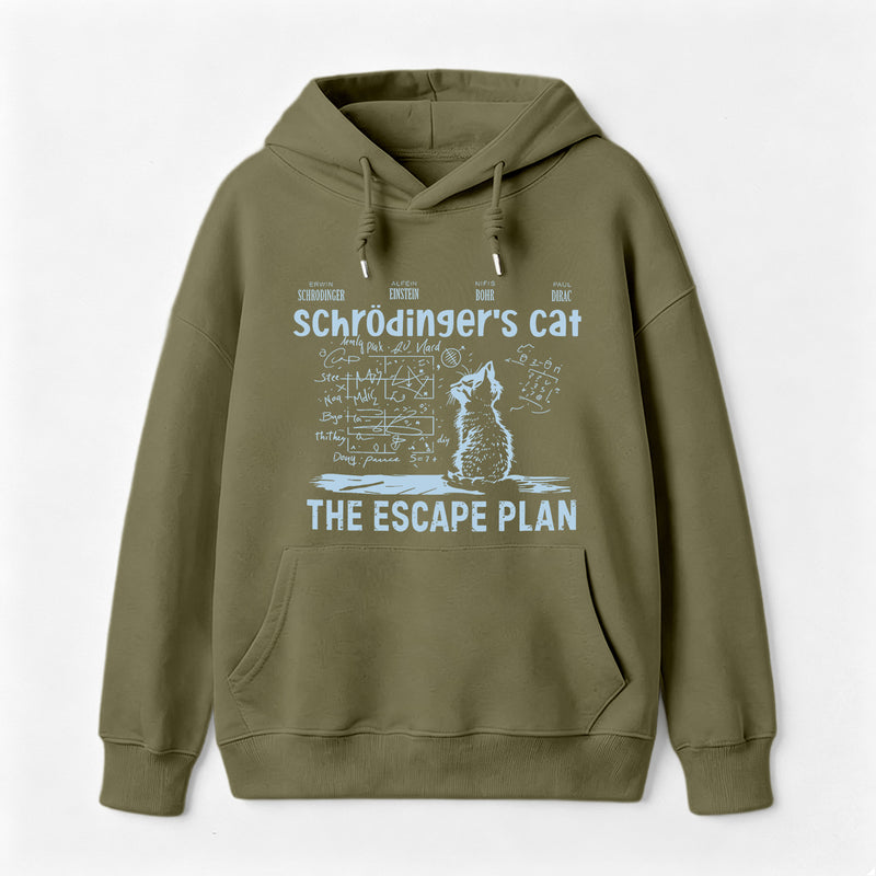 Schrodinger's Cat Escape Plan Interesting Physics Science Hoodie