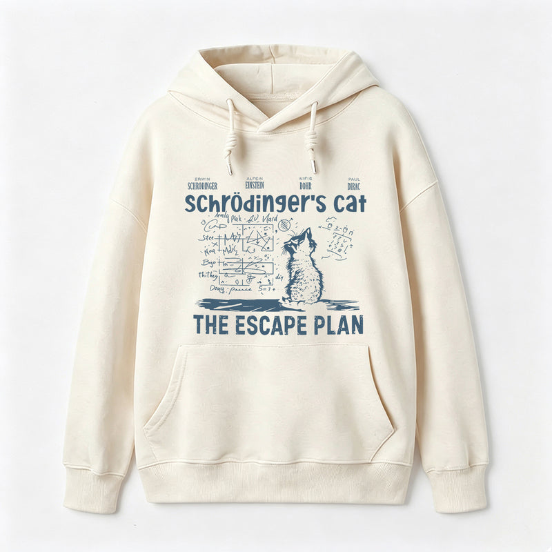 Schrodinger's Cat Escape Plan Interesting Physics Science Hoodie