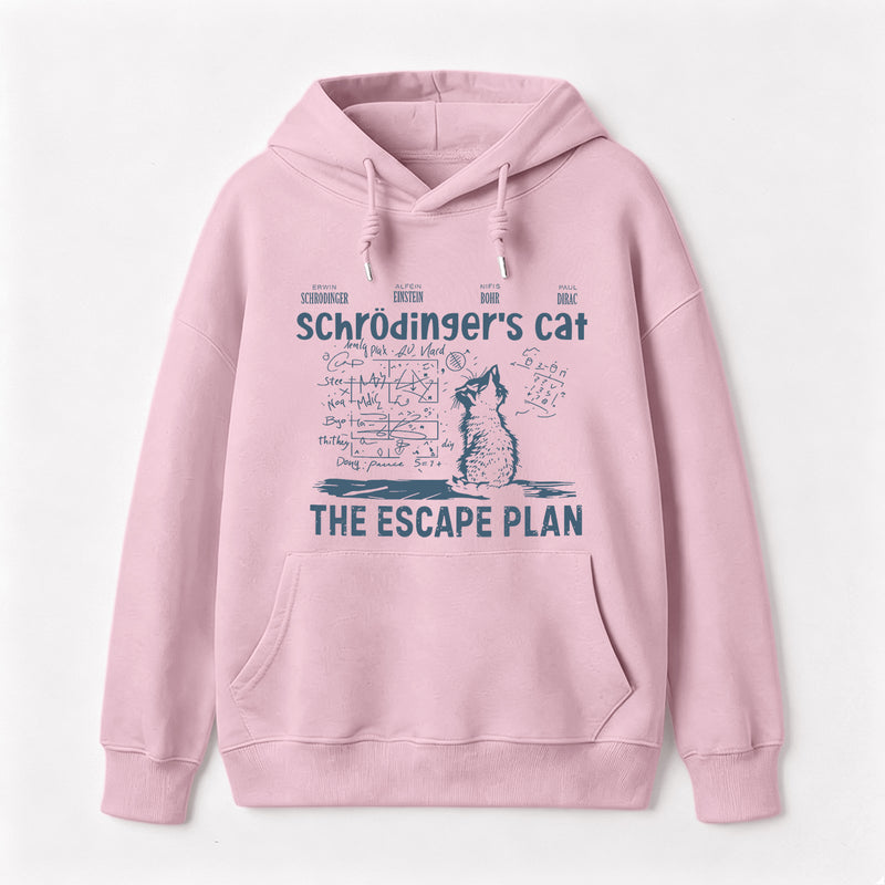 Schrodinger's Cat Escape Plan Interesting Physics Science Hoodie