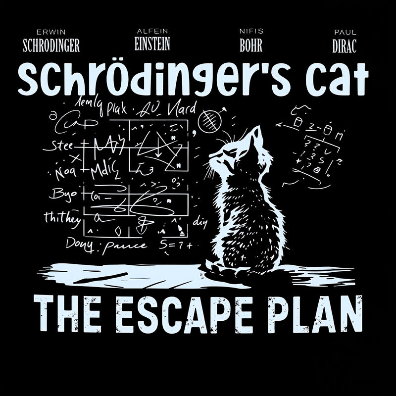 Schrodinger's Cat Escape Plan Interesting Physics Science Hoodie