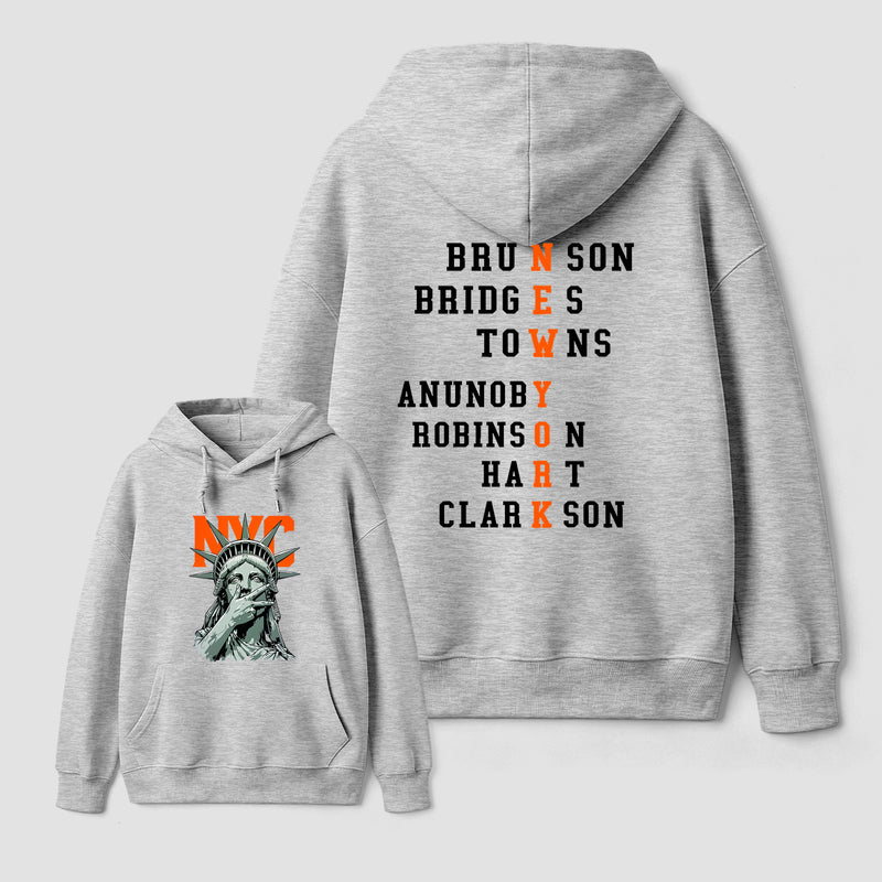 NewYork 2 Side Basketball Fans Hoodie