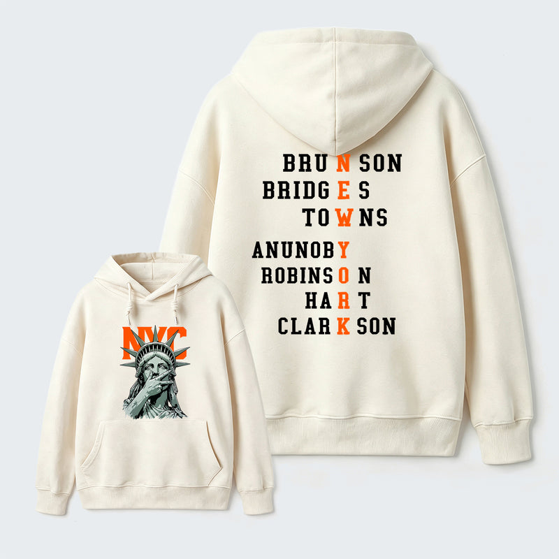 NewYork 2 Side Basketball Fans Hoodie