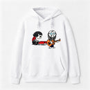 Cartoon Musicians Playing Guitar And Keyboard Graphic Hoodie