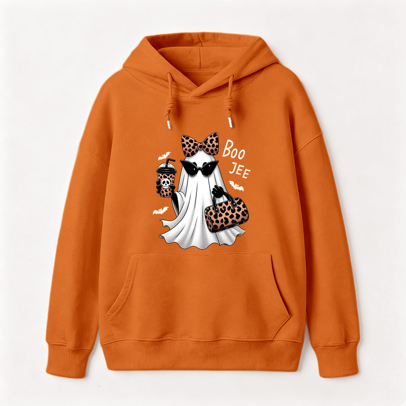 Boo-Jee Leopard Ghost Funny Fall Halloween Hoodie