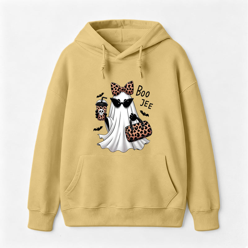 Boo-Jee Leopard Ghost Funny Fall Halloween Hoodie