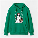 Boo-Jee Leopard Ghost Funny Fall Halloween Hoodie