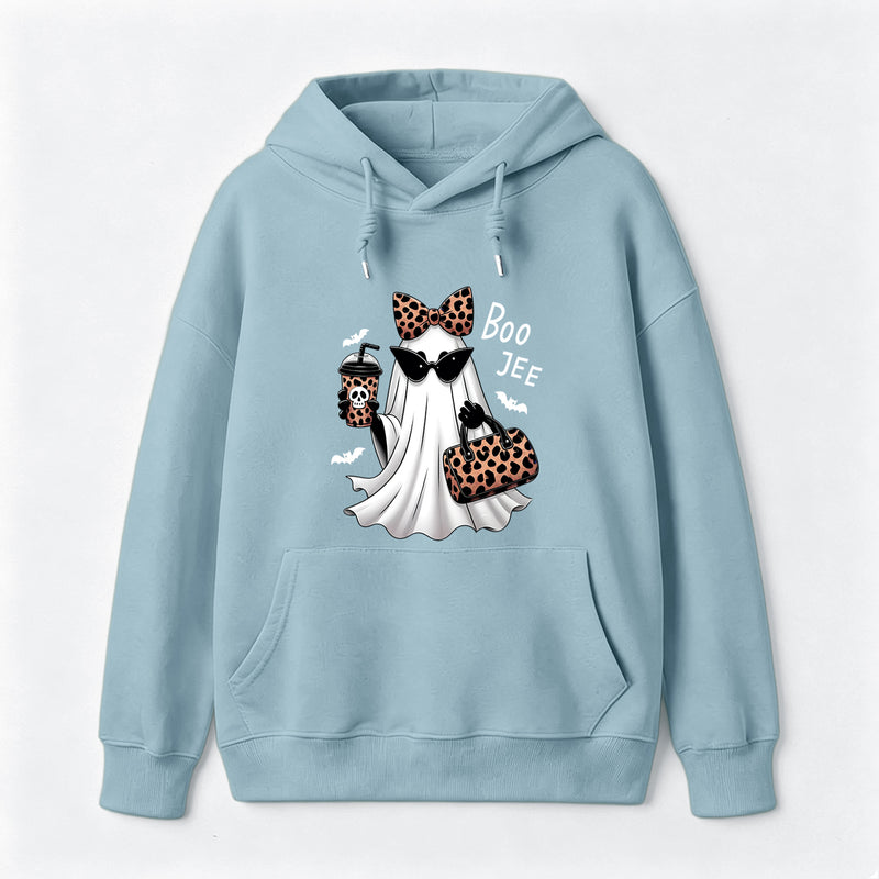 Boo-Jee Leopard Ghost Funny Fall Halloween Hoodie